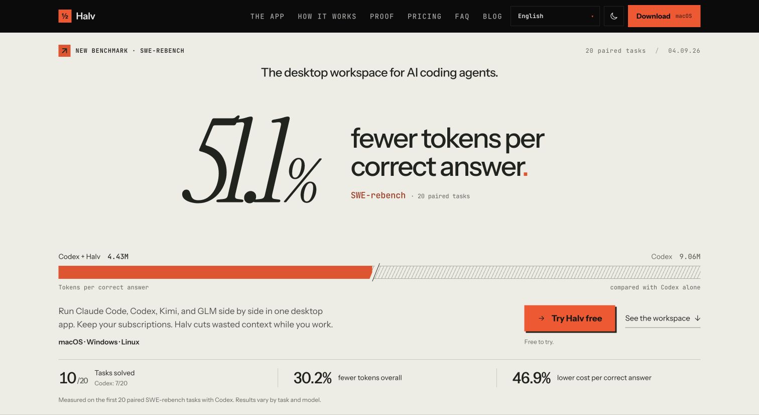 Current HALV site: workspace for coding agents and SWE-rebench benchmark