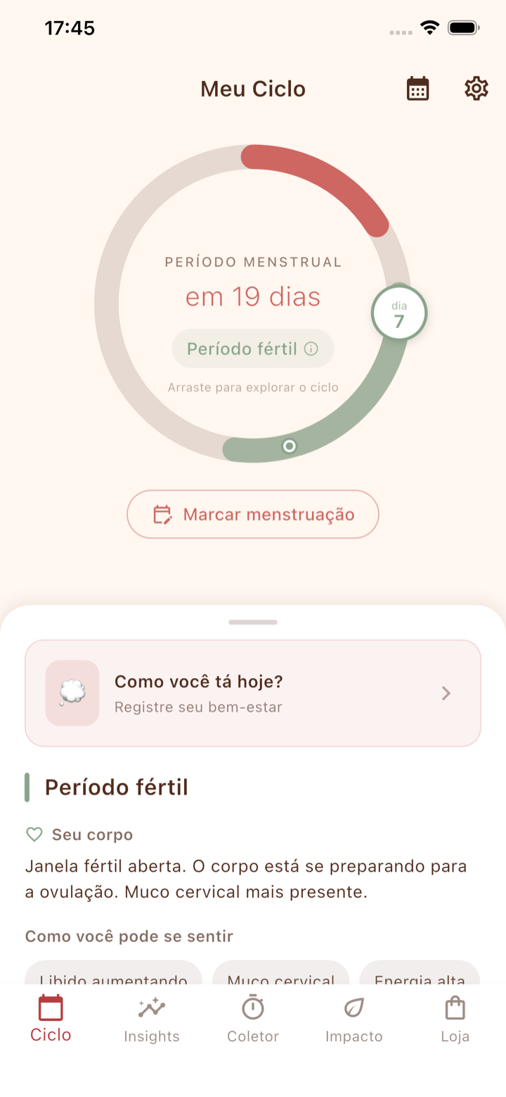 Korui app: menstrual cycle tracking