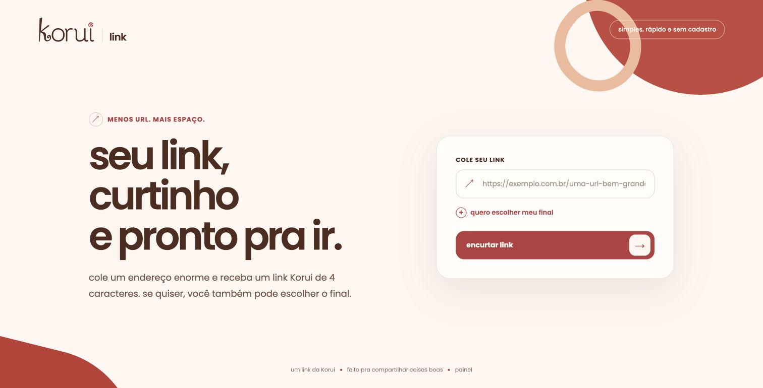 Korui Link: public page for shortening and customizing links